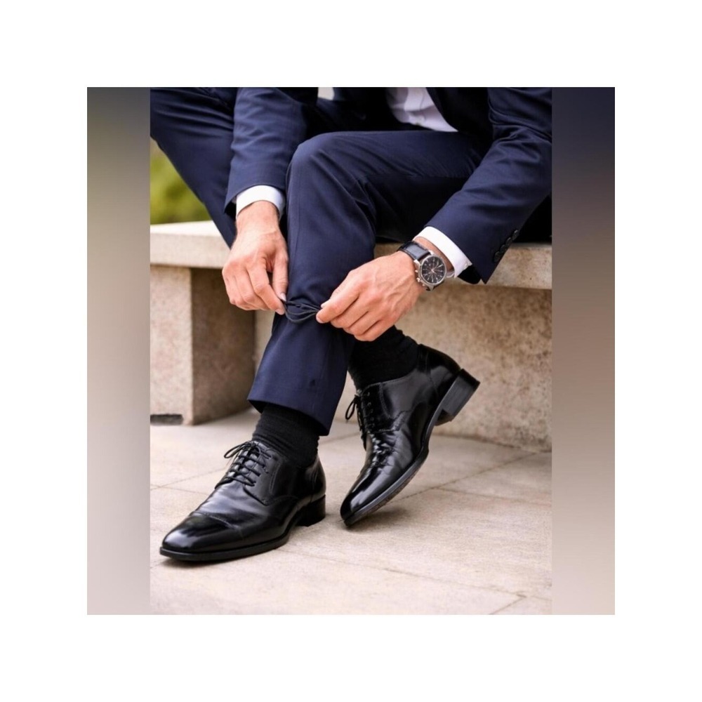 ✨ Hugo Boss Black Leather Oxford Verona Dress Shoes Men 11 ✨